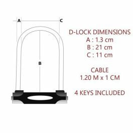 Master Lock MKP3520190938848 Cerradura U con Cable y Llave