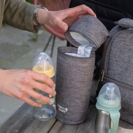 Porta biberones THERMOBABY - aislado - gris jaspeado Porta biberones THERMOBABY - aislado - gris jaspeado