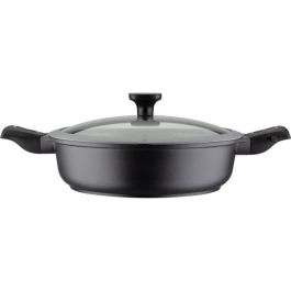 GSW 167833 Sartén Easy Click de aluminio y plástico de 28 cm con tapa de cristal - Negra