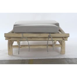 DKD Home Decor Tumbona Balines Natural Gris Teca y Poliester 209 x 36 x 86 cm