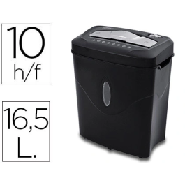 Q-connect Destructora de Documentos KF17974, Corte Partículas 10 Hojas, Papelera 16.5L, Grapas, Clips, Tarjetas, Seguridad P-3 Precio: 105.89000037. SKU: B1646Y95H9