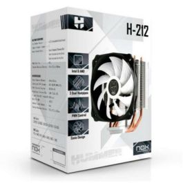 NOX H-212 Hummer Disipador CPU compatible Intel AMD, Ventilador 120mm PWM, 3 Heatpipes Cobre, Base Aluminio, Negro/Blanco