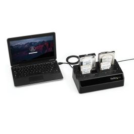 StarTech.com Docking Station 4 Bahías USB 3.0 para Discos Duros SATA de 2.5"/3.5" a 5Gbps, compatible con SATA III 6Gbps