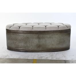 DKD Home Decor Descalzadora Loft, Banco Recibidor con Asiento Beige y Estructura Marrón Oscuro de Metal y Poliéster, 121x44x47.5 cm DKD Home Decor Descalzadora Loft, Banco Recibidor con Asiento Beige y Estructura Marrón Oscuro de Metal y Poliéster, 121x44x47.5 cm