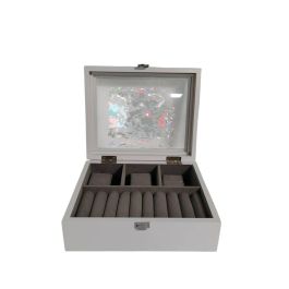 DKD Home Decor Joyero Tradicional Blanco Gris 19 x 8.5 x 22 cm de MDF