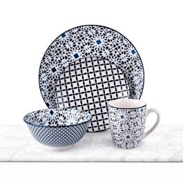 Interne Alpina Vajilla de Cerámica Estampada 16 Piezas: 4 Platos, 4 Postre, 4 Bols, 4 Tazas. Colores Surtidos. Precio: 50.88999971. SKU: B1HG3ESY47