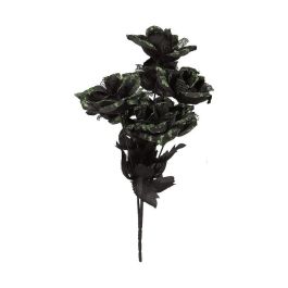 Ramo Decorativo Flores Negras Con Brillos Verdes 35 cm - Ideal para Halloween y Decoración Tenebrosa Precio: 2.95000057. SKU: S1131323