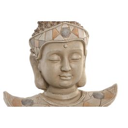 DKD Home Decor Figura Oriental Beige Naranja Buda Magnesia Fibra Vidrio 24 x 49 x 21 cm (2 Unidades)