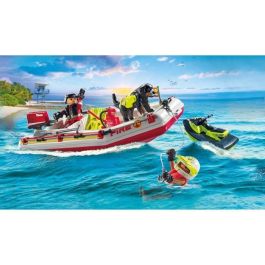Bote de bomberos con moto acuática playmobil action Bote de bomberos con moto acuática playmobil action