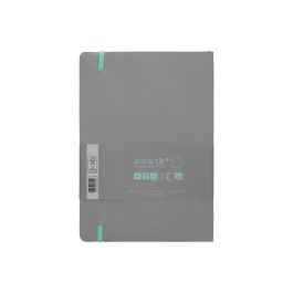 Cuaderno Con Gomilla Antartik Notes Tapa Blanda A5 Hojas Puntos Gris Y Turquesa 80 Hojas 80 gr Fsc