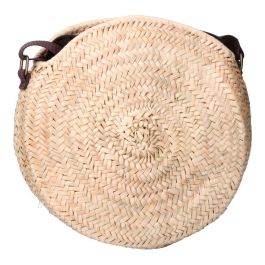 Bolso redondo de palma con asa regulable de piel Precio: 24.50000014. SKU: B1FSB8SZZB