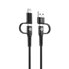 Cable USB a USB-C y Lightning Celly USBC4IN1BK Negro 2 m Precio: 23.50000048. SKU: B1ABBXHY2K