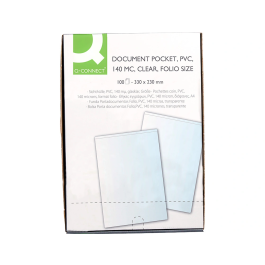 Q-connect Funda Portadocumentos Folio 140 Micras PVC Transparente 230x330mm