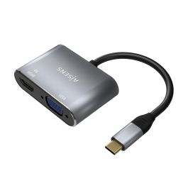 AISENS - CONVERSOR USB-C A VGA/HDMI 4K, USB-C/M-VGA/H-HDMI/H, GRIS, 15CM Precio: 14.49999991. SKU: B1989CST2J