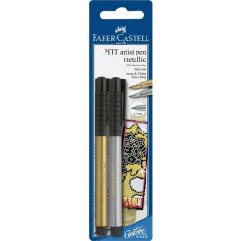FABER-CASTELL Fb.250/251BK Tusche Pitt Artist Pen Set de 2, Tinta Pigmentada Resistente al Agua y Luz, Colores Oro y Plata, 1.5 mm Precio: 19.49999942. SKU: B1H4PT6Y94