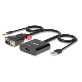 Lindy Convertidor VGA y Audio a HDMI - Soporta Full HD 1080p para PC y Equipos Antiguos - Ideal para Viajes