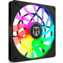 Nox Ventilador NXHUMMERSLIMFAN 12cm ARGB Slim - Refrigeración Silenciosa y Diseño Ultra Fino con 13 Aspas Curvas y Rodamiento Hidráulico para PC