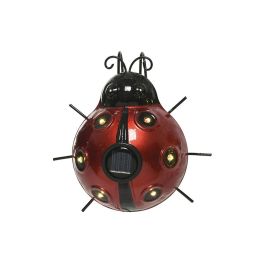 Lumineo Figura luz solar metálica mariquita 14,5x13x5cm, 6 LEDs, batería incluida, colores surtidos