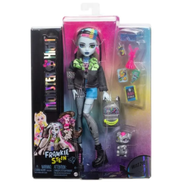 Monster High Muñeca Fabulosa Frankie Stein Hxh73 con Accesorios y Perrito Watzie Mattel