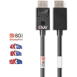 Club3D Cable DisplayPort 2.1 VESA DP80 Certificado, 1.2m, Macho/Macho, 4K240Hz, 8K60Hz, 10K30Hz, Negro