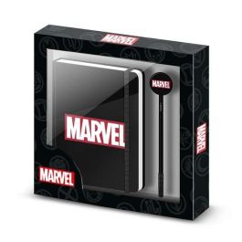 Karactermania Diario con Cadena + Bolígrafo Fashion Marvel Comics Negro PU Papel 23.2 x 22.4 x 2.2 cm