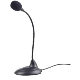 Gembird MIC-205 Micrófono de Mesa para PC Omnidireccional con Conexión Alámbrica 3.5mm – Negro