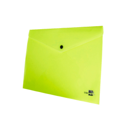 Liderpapel Carpeta Dossier Broche Polipropileno Din A4 Amarillo Fluor Opaco Capacidad 50 Hojas