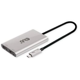 Club3D CSV-1586 Adaptador Thunderbolt 3 a 2x DisplayPort 1.2 4K@60Hz Activo Plata para Windows 11