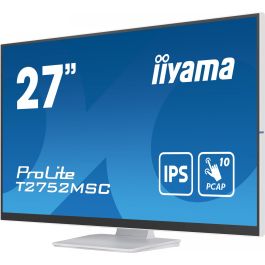 Iiyama T2752MSC-W1 Monitor táctil 27" Full HD IPS, 1920x1080, 10 puntos táctiles, HDMI, DisplayPort, USB Hub, Altavoces, Blanco