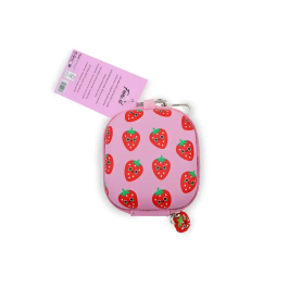 Wondee Mini Estuche Tecnológico Fresa para Auriculares, Cables y USB | Organizador Compacto con Mosquetón