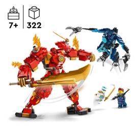 Lego 71808 Ninjago Robot Elemental de Fuego de Kai, Juguete Ninja con Minifiguras de Kai y Zane