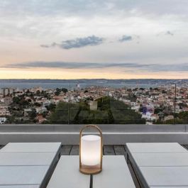 Lumisky Linterna Woody H 37 cm LED Inalámbrica Blanco Cálido IP44 Resistente UV 10h Autonomía 100 Lúmenes