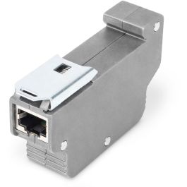 Digitus DN-95421 Protector Sobretensión PoE (RJ45) para Montaje en Riel DIN, Interior, Gris, IP40, 2 Puertos Ethernet