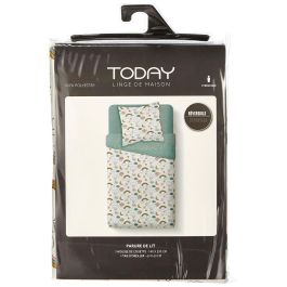 Today First 1.15 Juego de cama infantil para 1 persona, funda nórdica 140 x 200 cm y funda de almohada 63 x 63 cm, estampado blanco