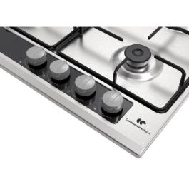 Continental Edison CECTG4VIX Placa de Cocción a Gas de 4 Quemadores con 1 Quemador de Triple Corona de Acero Inoxidable
