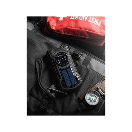 Sandberg Radio de Supervivencia Multi-Función 5000 con Powerbank, Altavoz Bluetooth, Linterna, AM/FM y Carga Solar/Manivela