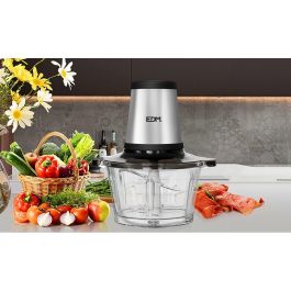 Edm Picadora Eléctrica de Acero Inoxidable 350W, 1.8L, 2 Velocidades, 4 Cuchillas Desmontables, Pica y Trocea Alimentos
