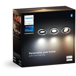Philips Hue White Ambiance Milliskin Einbaustrahler 3 flg. Aluminio 3x350lm