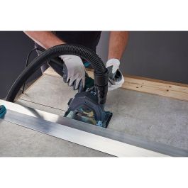 Wolfcraft Soporte guía de aspiración de polvo y guía para amoladora angular ø115-125mm, trabajo sin polvo, conexión aspiradora ø32-36mm