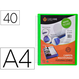 Carchivo Carpeta Archivex Polipropileno Canguro Verde Escaparate Espiral 40 Fundas Cierre Gomas DIN A4 Precio: 13.95000046. SKU: B12EBH9MWQ