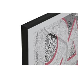DKD Home Decor Cuadro Mapa Ciudad Negro Blanco 80 x 60 cm 2 Unidades Lienzo PS
