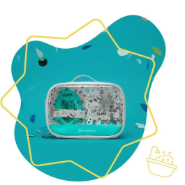 Badabulle Plouf Care Kit: 7 Accesorios Bebé Termómetro Baño Tijeras Limas Peine Cepillo
