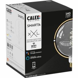 Calex CAL8712879147091 Bombilla LED E27 G200 SMART Regulable 5W 130lm 2100K Titanio Calex CAL8712879147091 Bombilla LED E27 G200 SMART Regulable 5W 130lm 2100K Titanio