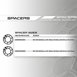 Omp Speed Juego De Separadores Universales Ancho: 8 mm Pcd: 4-5x98-120 Cb.H: Hasta 78 Od: 151 mm OMPS09020801 Omp Speed Juego De Separadores Universales Ancho: 8 mm Pcd: 4-5x98-120 Cb.H: Hasta 78 Od: 151 mm OMPS09020801