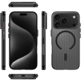 4smarts 541641 Funda Design Case Aero para iPhone 17 Pro, Negro Transparente, 16cm (6.3"), Compatible MagSafe y Carga Inalámbrica