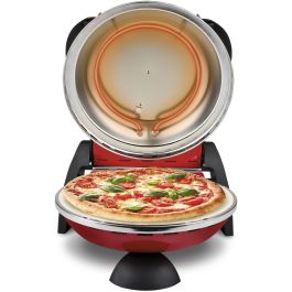 G3 Ferrari Horno para Pizza Delizia Rojo G1000602, 400°C, 31cm Diámetro Pizza, Mecánico, Piedra Cocción, 1200W, Acero Inoxidable