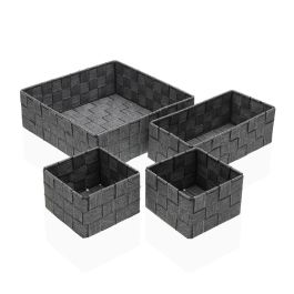 Juego de Cestas Versa Paja Polipropileno Fibra de maíz 26 x 8,5 x 26 cm