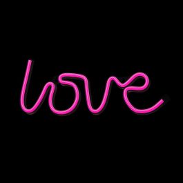Forever Lampara Neon LED Love Pink - Iluminación Decorativa, Tecnología LED Eficiente, Funciona con USB o Pilas AA, Rosa