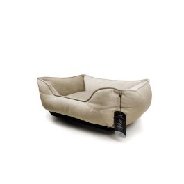 Gloria Cuna Rectangular Cadaqués de Poliéster, Relleno Reciclado, Extraíble, Antideslizante, Lavable, 80x65 cm Beige