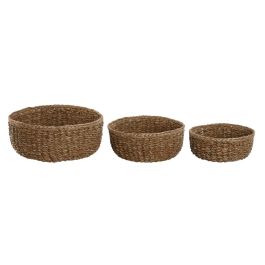 Juego de Cestas Home ESPRIT Natural Fibra natural Boho 30 x 30 x 13 cm (3 Piezas) Precio: 18.49999976. SKU: B12JAAY44R